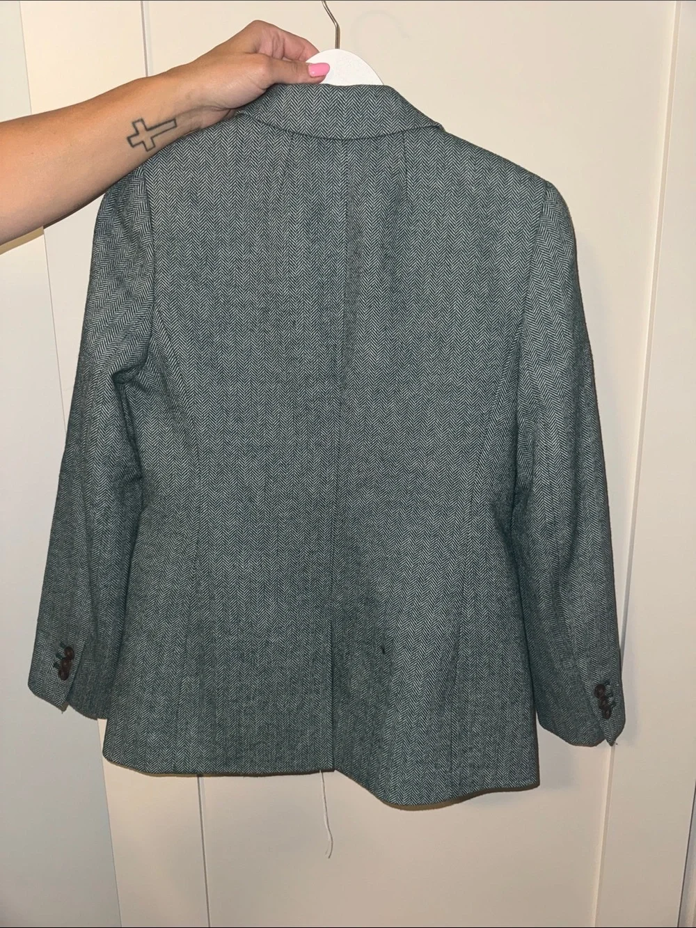 J. Crew Women's Grey Herringbone Tailored Blazer